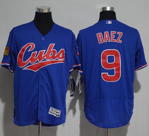 Cubs #9 Javier Baez Blue Flexbase Authentic Collection 1994 Turn Back The Clock Stitched MLB Jersey